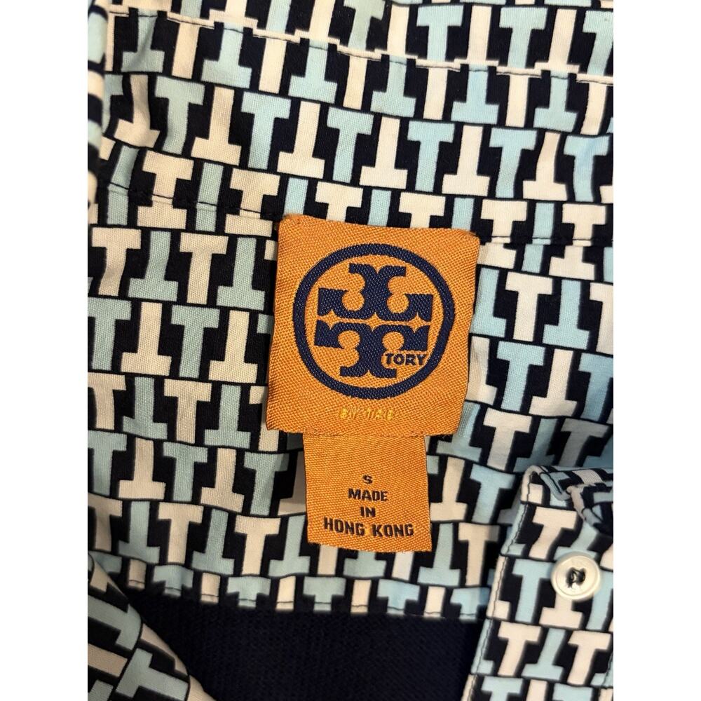 Tory Burch 100% Wool Layered Collar Sweater Womens Small Navy Preppy Golf - Picture 6 of 11